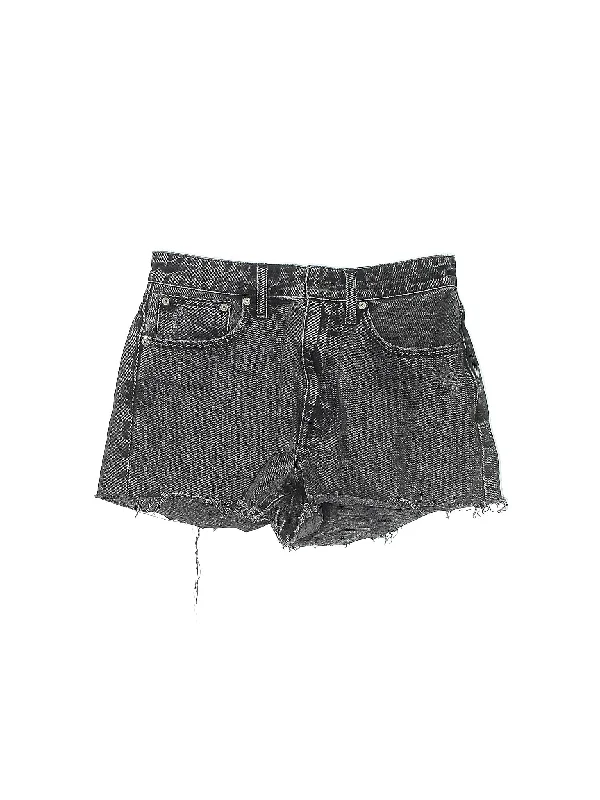 Satin Skirts for Shiny -High-Rise Denim Shorts in Dark Wash