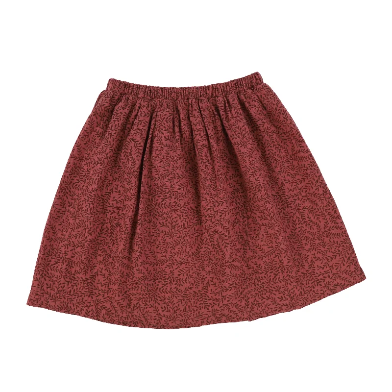 Long Skirts for Travel Adventures -Nine Rosewood Branch Print Flare Skirt [Final Sale]