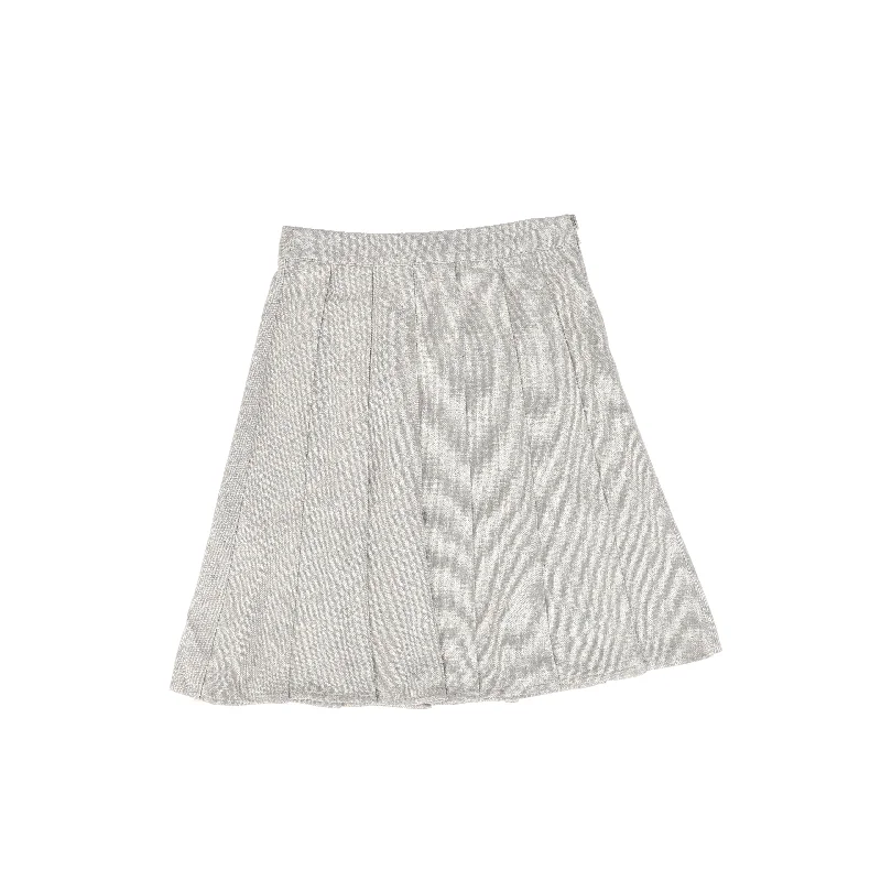 Yellow Long Skirts for Bright -PAPILLON GREY TEXTURED WOOL PLEATED SKIRT [FINAL SALE]