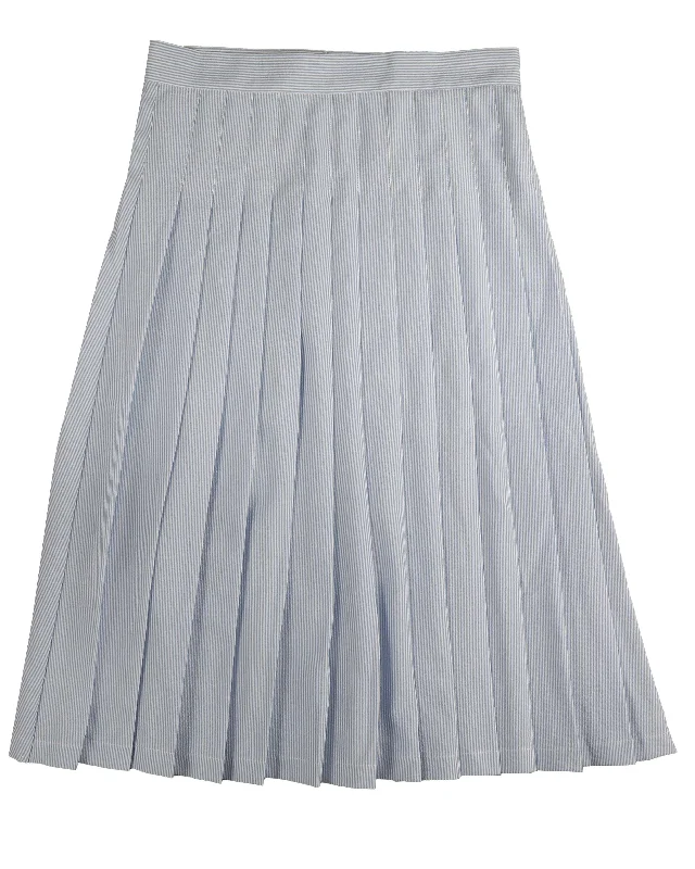 Straight Long Skirts for Classic -BELATI LIGHT BLUE PLEATED SKIRT [FINAL SALE]