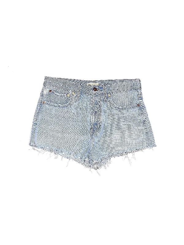 Blue Skirts for Classic -High-Rise Denim Shorts in Medium Wash