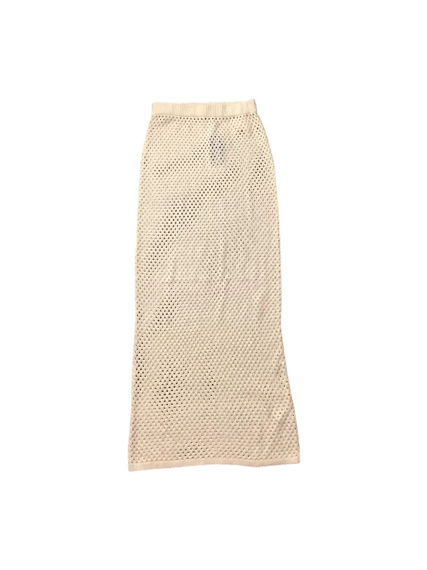 Stretchy mini skirts for flexible movement -Cream Skirt Maxi Boohoo Boutique, Size M