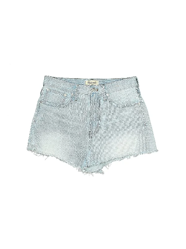 Wool Shorts for Warmth Needed -High-Rise Denim Shorts in Light Wash