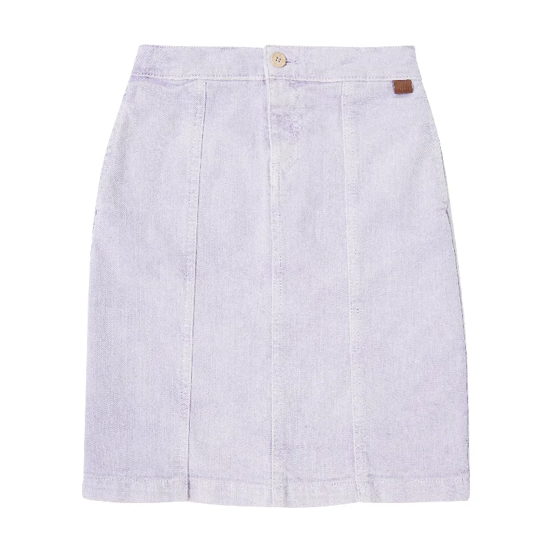 Mini Short Skirts for Youthful -TOCOTO VINTAGE LILAC DENIM MIDI SKIRT [FINAL SALE]