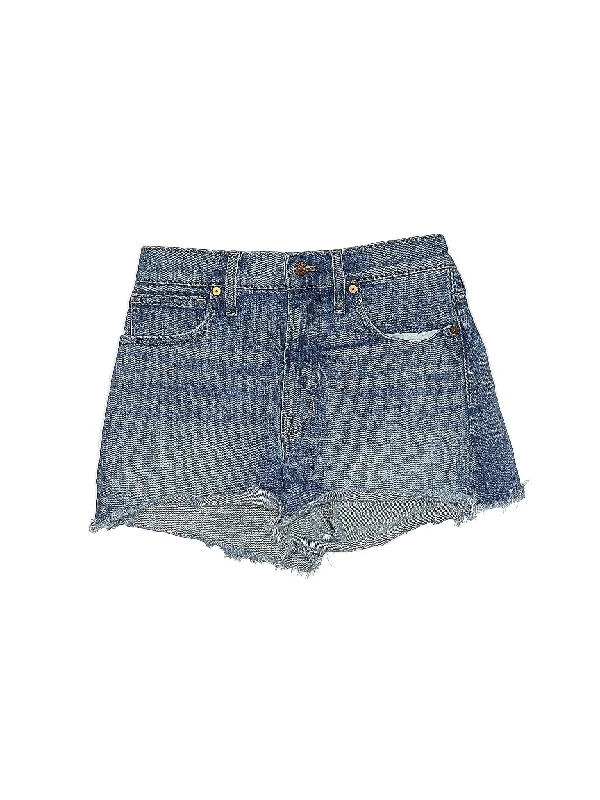 Pleated Skirts for Texture -Mid-Rise Denim Shorts in Medium Wash