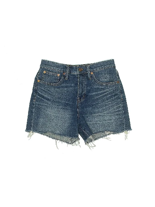 Polyester Skirts for Durable -Mid-Rise Denim Shorts in Medium Wash