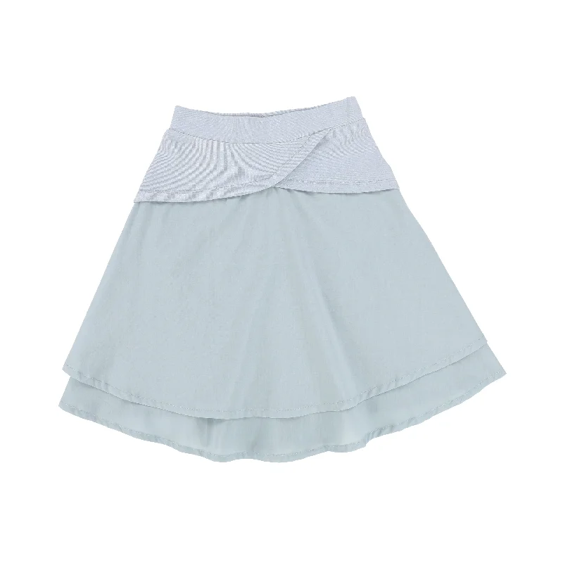 Solid Color Short Skirts for Simple -BACE COLLECTION LIGHT BLUE TISSUE T-SHIRT SKIRT [Final Sale]