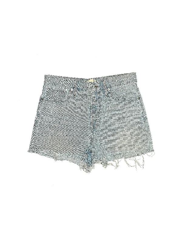 Printed Skirts with Patterns -Mid-Rise Denim Shorts in Light Wash