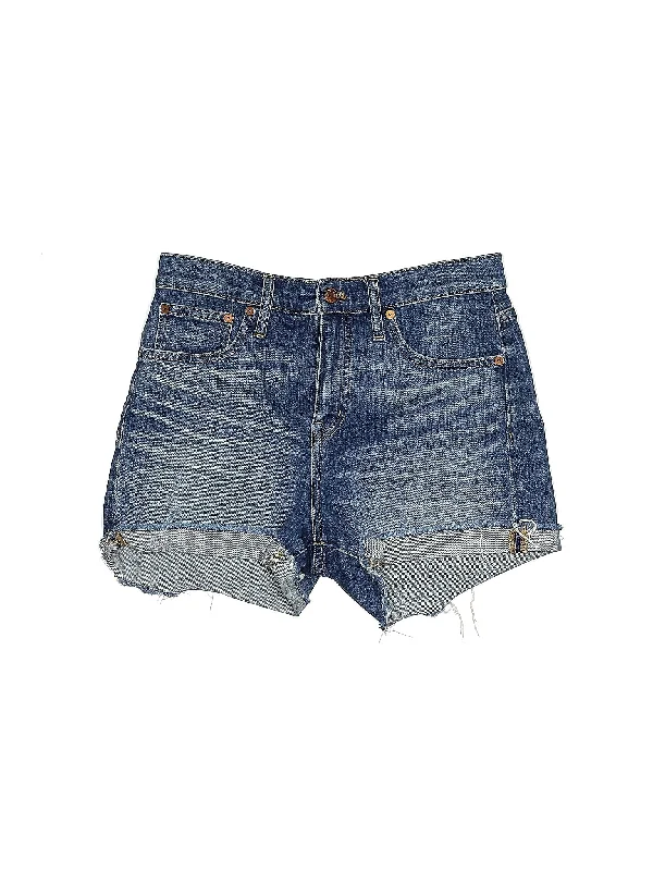 Green Skirts for Nature -High-Rise Denim Shorts in Medium Wash