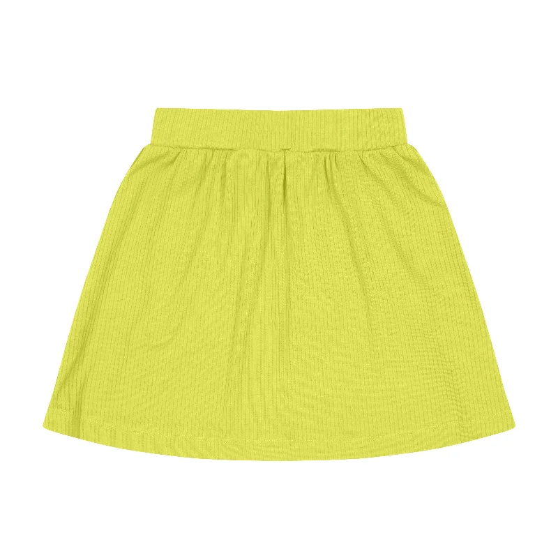 Long Skirts for Travel Adventures -ZEEBRA LIME RIBBED CIRCLE SKIRT [FINAL SALE]