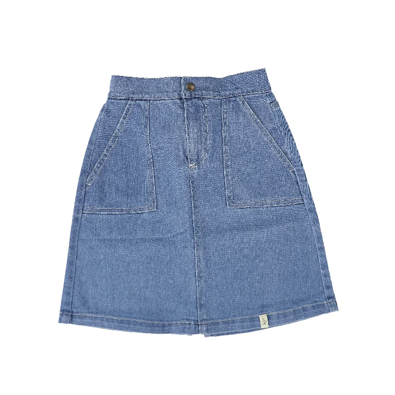 Flared Short Skirts for Flirty -BONNIE AND THE GANG DENIM POCKET SKIRT [FINAL SALE]