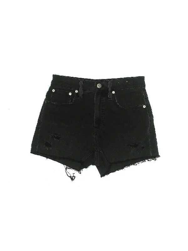 Spandex Shorts for Flexible Fit -Mid-Rise Denim Shorts in Dark Wash