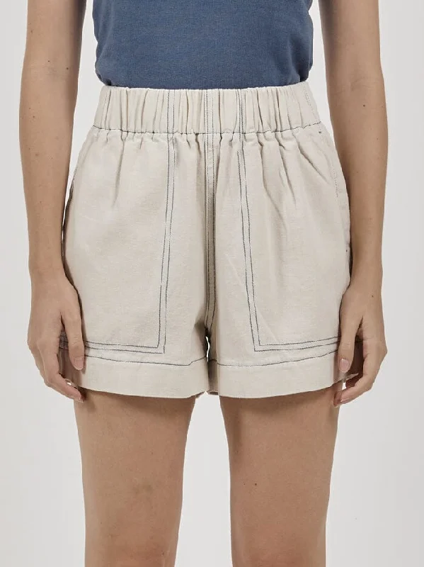 Short-Sleeved Skirts for Summer -Ease Utility Short - Vintage Bone / Botanical Blue