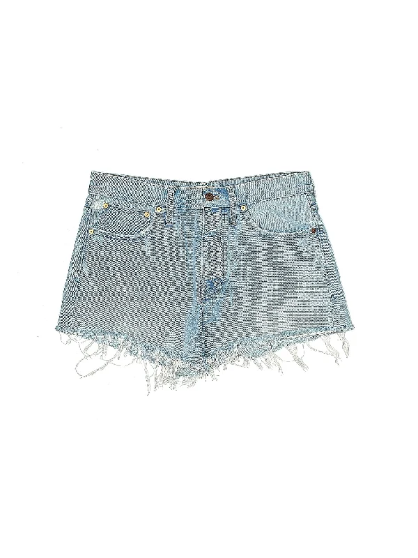 Maxi Skirts for Elegant Look -High-Rise Denim Shorts in Medium Wash