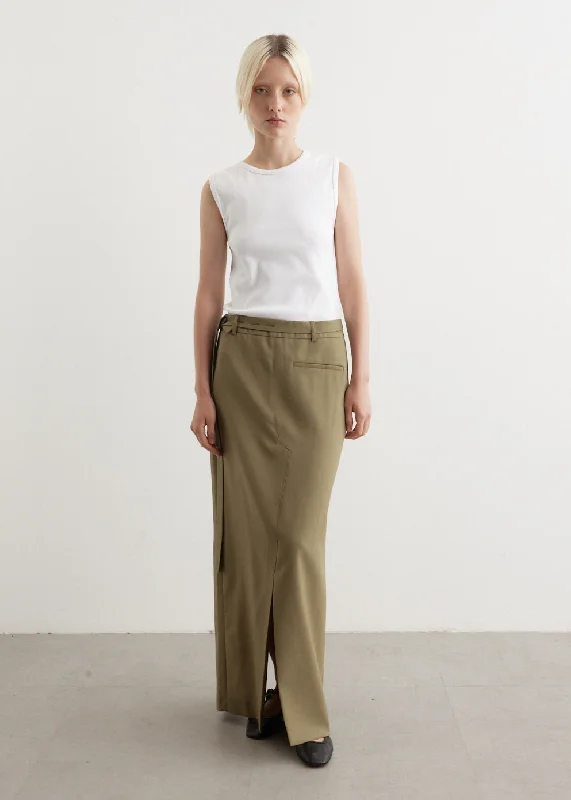 Soft linen skirts for gentle warm wear -Reimagined Tailored Skirt