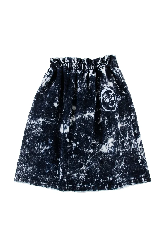 Abstract Long Skirts for Creative -LOUD BLUE TIE DYE GATHERED WAIST SKIRT [FINAL SALE]